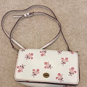 Floral White and Pink Women's Bag